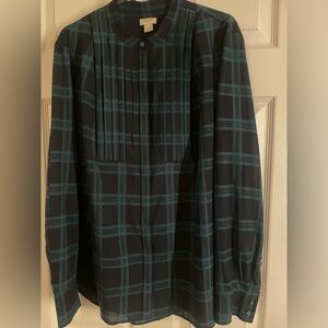 Tartan long sleeve blouse